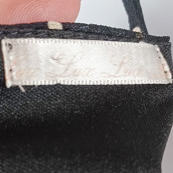 Vintage Black Polka Dot Slip Dress XS | Sheer Overlay Lined Spaghetti Strap USA - Picture 7 of 8